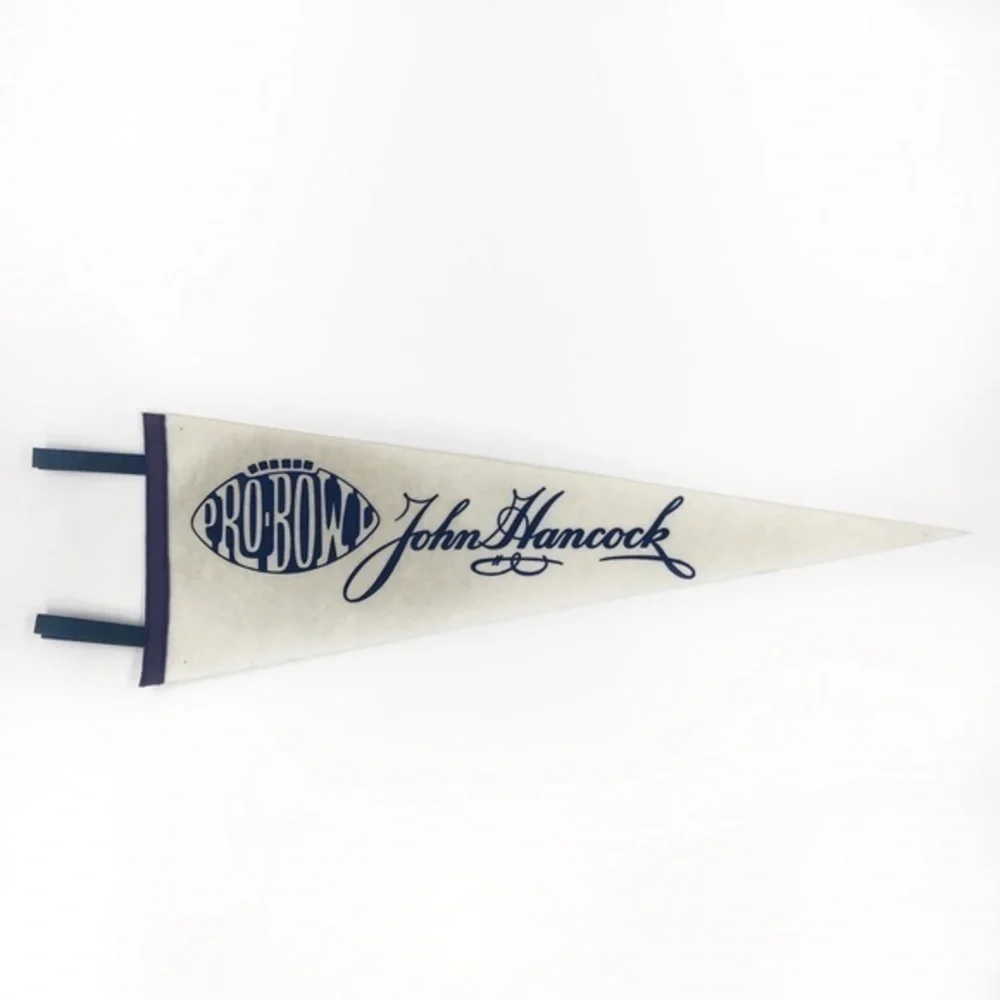 Vintage Pro Bowl John Hancock Felt Travel Souvenir Pennant Flag